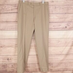 JB Britches Torino Dress Pants Mens 34R‎ Beige Wool Made Italy Regular Fit